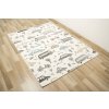 Dětský kusový koberec Lima G762A Autíčka krémový šedý