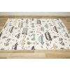 Dětský kusový koberec Lima G762A Autíčka krémový šedý