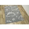 Dětský kusový koberec Lima C879A Dinosauři šedý krémový