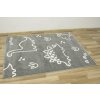 Dětský kusový koberec Lima C879A Dinosauři šedý krémový