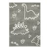 Dětský kusový koberec Lima C879A Dinosauři šedý krémový