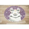 Kulatý dětský koberec Lima C882B Lama fialový krémový