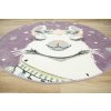 Kulatý dětský koberec Lima C882B Lama fialový krémový