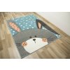 Dětský kusový koberec Lima 1316C Králíček modrý šedý