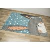 Dětský kusový koberec Lima 1316C Králíček modrý šedý