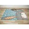Dětský kusový koberec Lima 1316C Králíček modrý šedý