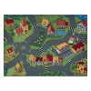 Dětský kusový koberec REBEL ROADS Village life 90 Vesnice cesty protiskluzový šedý zelený