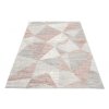 Moderní kusový koberec ASTHANE E455A světle šedý / tmavě růžový