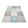 Kusový koberec LAZUR C573A hvězdy srdce bílý modrý šedý