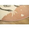 Kulatý dětský koberec Lima C882A Lama růžový krémový