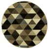Kulatý koberec LUNA 503430/67911 trojúhelníky hnědý