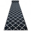 Kusový koberec pogumovaný Trellis 30350 černý - rozměr 80 x 380 cm