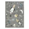 Dětský kusový koberec Lima C276A Planety Vesmír Rakety šedý