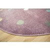 Kulatý dětský koberec Lima C275A Tečky Puntíky fialový3