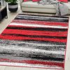 Kusový koberec moderní MAYA Pruhy Q542A červený šedý11
