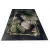 Moderní kusový koberec FLANNEL PRINTED Y-A Listy Květy antracitový zelený