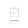 Dřez STANDARD nerezový jednokomorový 47.5x47.5 cm se sifonem