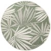 Kulatý sisalový koberec oboustranný Brussels 205771/10520 Listy Palmy zelený krémový (Rozměr průměr 140 cm)