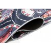 Dětský kusový koberec FLANNEL PRINTED B-605 Závodní Auta Ulice šedý (Rozměr 80x150 cm)