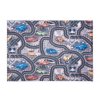 Dětský kusový koberec FLANNEL PRINTED B-605 Závodní Auta Ulice šedý (Rozměr 80x150 cm)