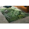 Moderní kusový koberec FLANNEL PRINTED C139D Listy zelený (Rozměr 80x150 cm)