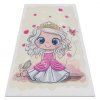 Dětský kusový koberec vhodný k praní BAMBINO 43020 Královna Princezna krémový růžový (Rozměr 80x150 cm)