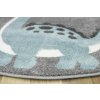 Kulatý dětský koberec Lima C880A Dinosaurus šedý modrý (Rozměr průměr 140 cm)
