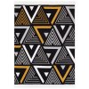 Kusový koberec bavlněný oboustranný AZTECA 2706 krémový černý žlutý s třásněmi (Rozměr 60x110 cm)