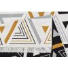 Kusový koberec bavlněný oboustranný AZTECA 2706 krémový černý žlutý s třásněmi (Rozměr 60x110 cm)