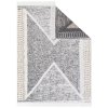 Kusový koberec bavlněný oboustranný AZTECA 2713 šedý béžový krémový s třásněmi (Rozměr 60x110 cm)