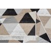 Kusový koberec bavlněný oboustranný AZTECA 2707 Trojúhelníky béžový černý krémový s třásněmi (Rozměr 60x110 cm)