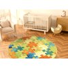 Kulatý dětský koberec Puzzle multicolor vícebarevný1