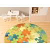 Kulatý dětský koberec Puzzle multicolor vícebarevný16