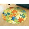Kulatý dětský koberec Puzzle multicolor vícebarevný13