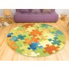 Kulatý dětský koberec Puzzle multicolor vícebarevný10