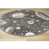 Kulatý dětský koberec Lima C288A Planety Vesmír šedý (Rozměr průměr 140 cm)