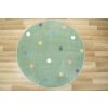 Kulatý dětský koberec Lima C275A Tečky Puntíky zelený (Rozměr průměr 140 cm)