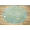 Kulatý dětský koberec Lima C275A Tečky Puntíky zelený (Rozměr průměr 140 cm)