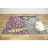 Dětský kusový koberec Lima 1316C Králíček fialový šedý (Rozměr 100x150 cm)