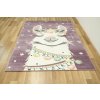 Dětský kusový koberec Lima C882B Lama fialový krémový (Rozměr 100x150 cm)