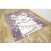 Dětský kusový koberec Lima C882B Lama fialový krémový (Rozměr 100x150 cm)