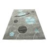 Dětský kusový koberec Lima F495A Planety Vesmír šedý modrý (Rozměr 120x170 cm)