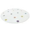 Kulatý dětský koberec Lima C275A Tečky Puntíky krémový (Rozměr průměr 140 cm)