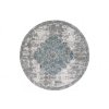 Kulatý koberec VALLEY D889B Klasický modrý bílý (Rozměr průměr 80 cm)