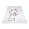 Dětský kusový koberec vhodný k praní BAMBINO 2231 Holčička Medvídek protiskluzový krémový šedý (Rozměr 120x170 cm)