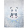 Dětský kusový koberec vhodný k praní BAMBINO 2776 Medvídek protiskluzový modrý (Rozměr 80x150 cm)