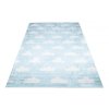 Dětský kusový koberec vhodný k praní BAMBINO 2469 Mráčky Nebe protiskluzový modrý (Rozměr 120x170 cm)