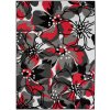 Kusový koberec moderní MAYA Z907E Květy šedý červený4