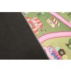 Dětský kusový koberec FLANNEL PRINTED JWH Město Cesta zelený růžový (Rozměr 120x170 cm)