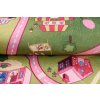 Dětský kusový koberec FLANNEL PRINTED JWH Město Cesta zelený růžový (Rozměr 120x170 cm)